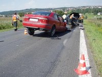 Nehoda dvou automobilů u Velké Polomi  - Velká Polom