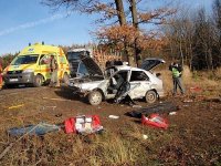 Autonehoda na náledí si vyžádala smrtelné zranění - Kladná Žilín, Luhačovice