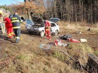 Autonehoda na náledí si vyžádala smrtelné zranění - Kladná Žilín, Luhačovice