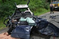 Střet Opelu s nakládním vozidlem nepřežil řidič - Soběšice, Útěchov