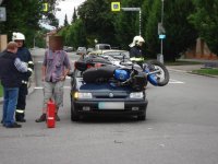 Motorkář se střetl s osobním autem - Vysoké Mýto