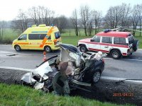Dopravní nehoda kamionu a osobáku na Klatovsku - Mochtín