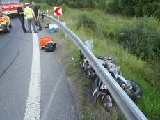 Nehoda motorkáře na D5 - D5, Ejpovice