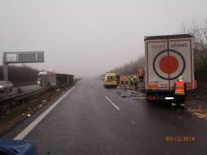 Při dopravní nehodě na dálnici D5 zemřel řidič kamionu - dálnice D5, Žebrák