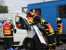 Dopravní nehoda Avie a dodávky v Ostravě