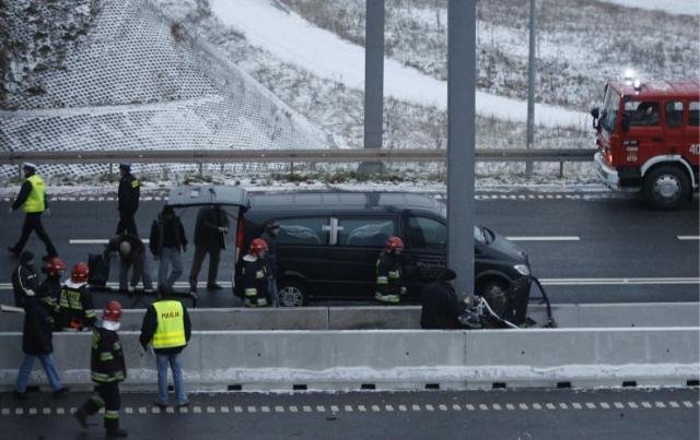 Nehoda BMW na polské dálnici