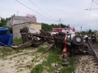 vlak versus 12t s kontejnerem - Veseli nad Luznici