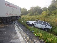 Nehoda dvou kamionů u Lovosic - Malé Žernoseky