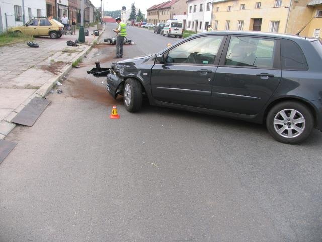 Přehlednuty motorkař - Horka nad Moravou