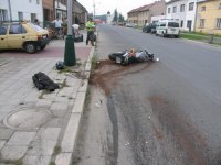 Přehlednuty motorkař - Horka nad Moravou