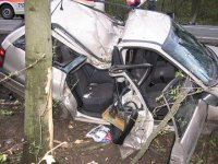 těžká nehoda Opelu u Nížkovic - Nížkovice na vyškovsku