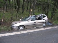 těžká nehoda Opelu u Nížkovic - Nížkovice na vyškovsku