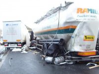 Nehoda 5 kamionů - Libhošť