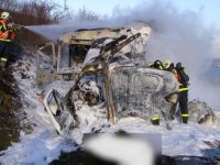 Čelní střet dodávky s kamionem, 2 mrtví - Starý Jičín