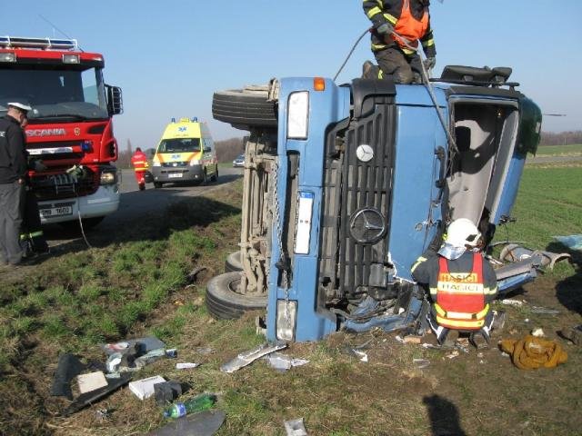 Nehoda míchačky u Bystřice pod Hostýnem - Bystřice pod Hostýnem