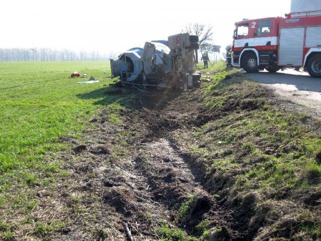 Nehoda míchačky u Bystřice pod Hostýnem - Bystřice pod Hostýnem