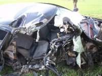 Po nehodě Audi A3 zemřel spolujezdec - Kelč, Všechovice