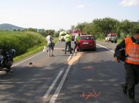 Vážná nehoda motorkářů - Dehtín