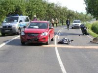 Vážná nehoda motorkářů - Dehtín