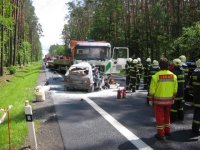 Těžká nehoda osobního a nákladního vozidla na Královéhradecku