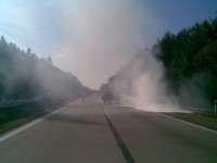Požár vozidla na D1 - D1 km 170 směr Praha