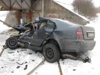 Tragická nehoda vlaku s Octavií - Bohuňovice