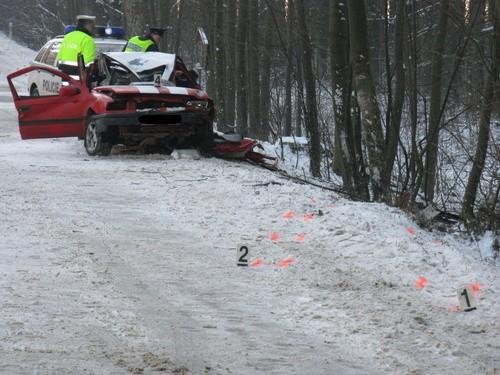 Náledí a vysoká rychlost příčinou úmrtí spolujezdce - Domašov