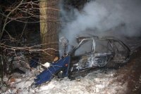 Řidič uhořel ve vozidle