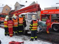 Čelní střet avie a autobusu