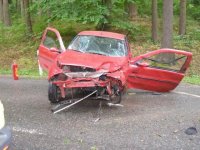 Nehoda dvou osobních vozidel u Vamberka