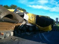 Střet dvou kamionů na Litomyšlsku - Gajer
