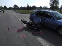 Motorkář nepřežil střet s vozidlem - Heřmanice, Choustníkovo Hradiš