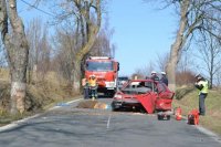 Náraz do stromu řidič škodovky nepřežil - Žlutice