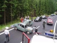 Nehoda dvou škodovek - Ostravice