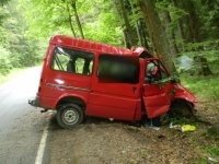 Nehoda dodávky mezi obcí Vimperk a Borová Lada