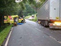 Střet sanitky s náklaďákem - Vamberk, Rybná nad Zdobnicí