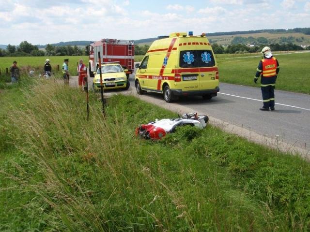 Motorkář nezvládl svůj stroj - Vlachovice, Křekov