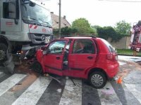 Daewoo Matiz vs. nákladní vozidlo Mercedes - Velké Přítočno