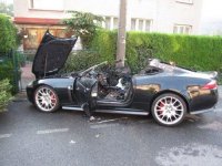 Luxusní Jaguar zachvátily plameny - Český Těšín