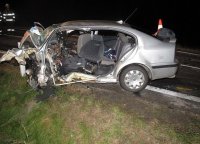 Nehoda tří osobních vozidel u obce Krasejovka