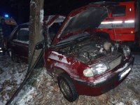 Škoda Felicia bourala do stromu - Horní Benešov, Leskovec