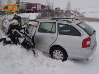 Střet dvou vozidel u Chlumčan