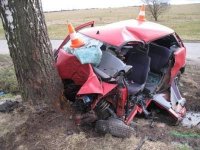 Mladík poslal Fiat Punto do stromu - Dražíč, Hvožďany