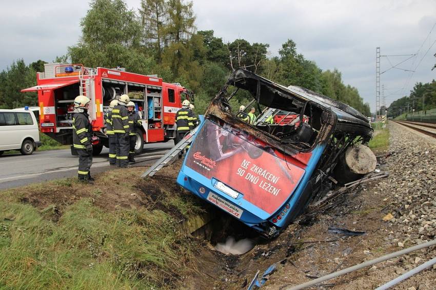 Dopravní nehoda autobusu v Plané nad Lužnicí - Planá nad Lužnicí