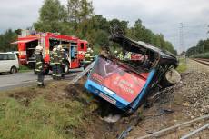 Dopravní nehoda autobusu v Plané nad Lužnicí - Planá nad Lužnicí