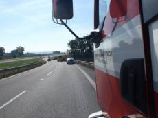 Motorkář nepřežil nehodu na dálnici D1 - Výjezd z dálnice D55