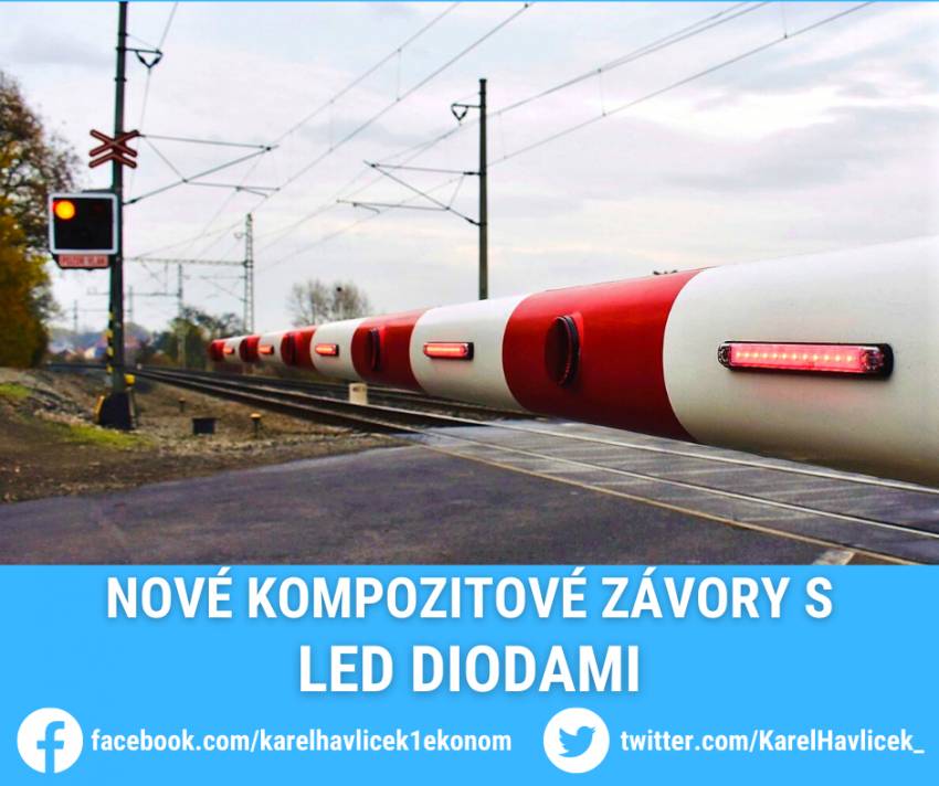 Rizikové železniční přejezdy dostanou nové závory s LED diodami